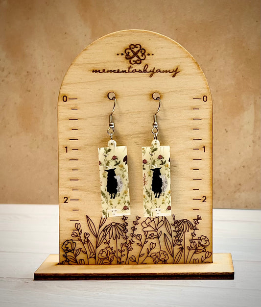 Rectangular Goat Dangle Earrings