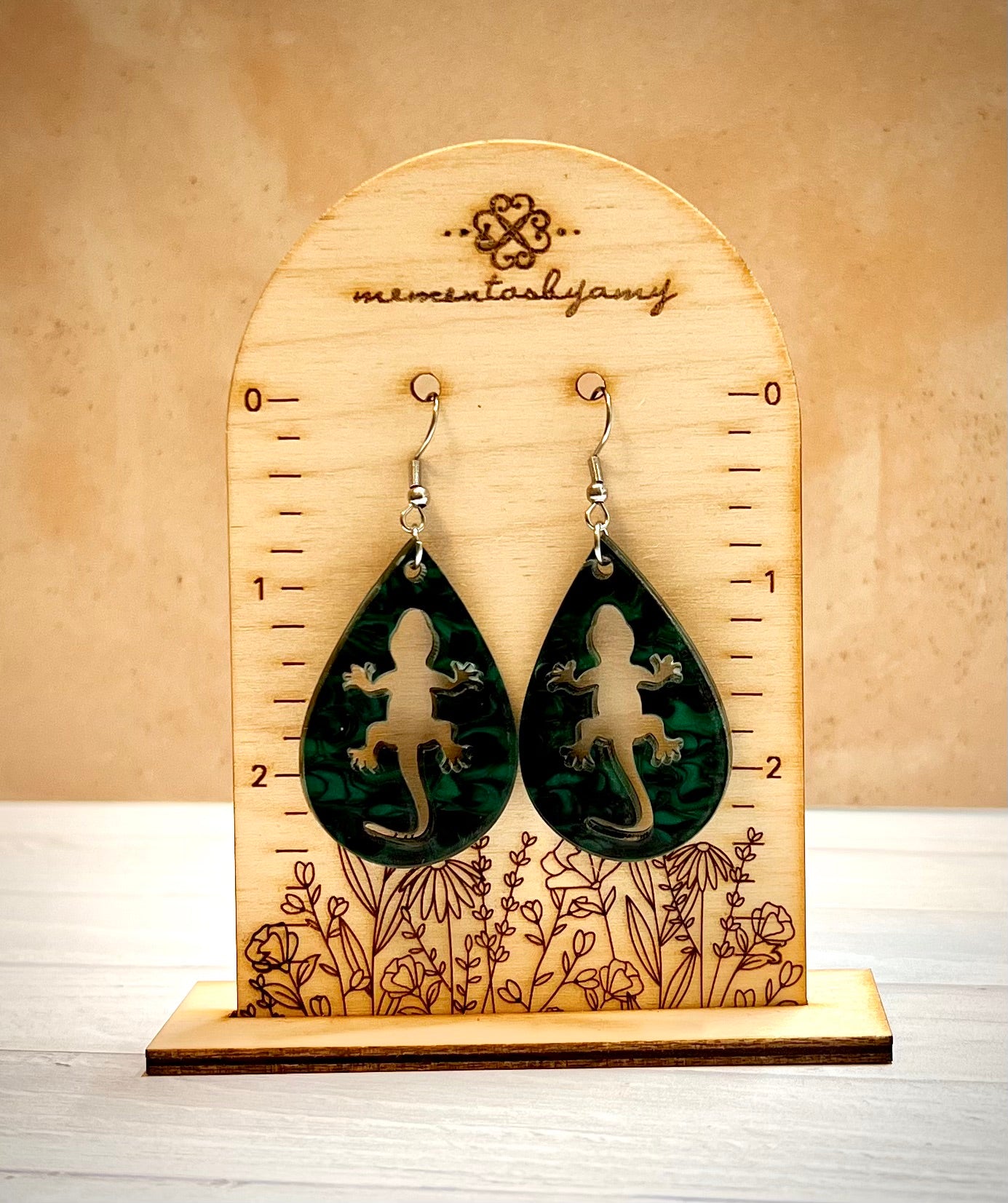 Lizard Cutout Acrylic Earrings